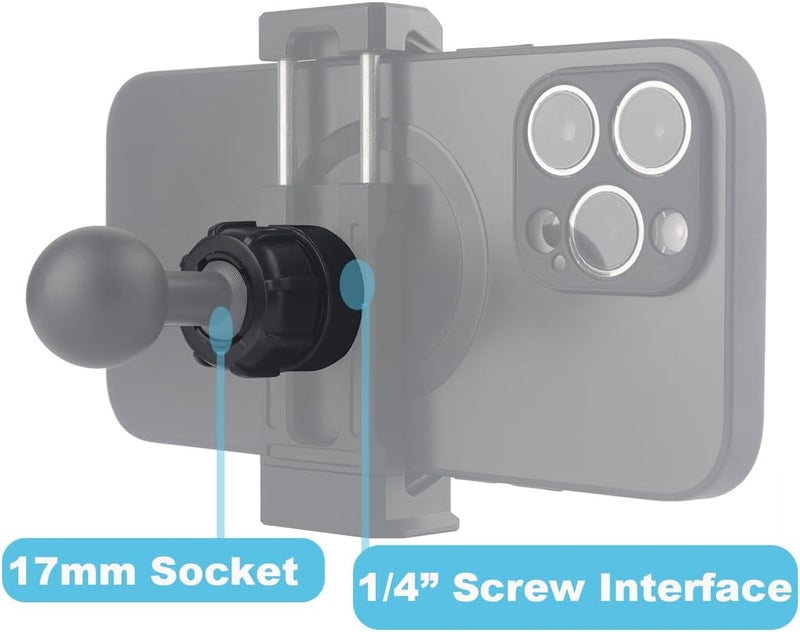 Rigdance 17mm Ball Mount Adapter, 17mm Ball Joint Socket to 1/4-20 Male Screw Adapter (2PCS) - Image 4